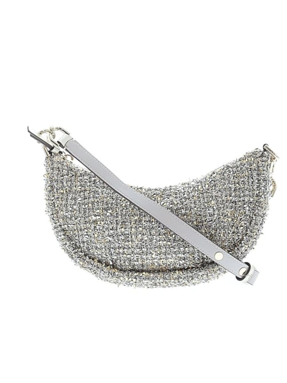 Kate Spade New York Smile Tweed Tinsel Crossbody K5516 Silver Gold Tinsil